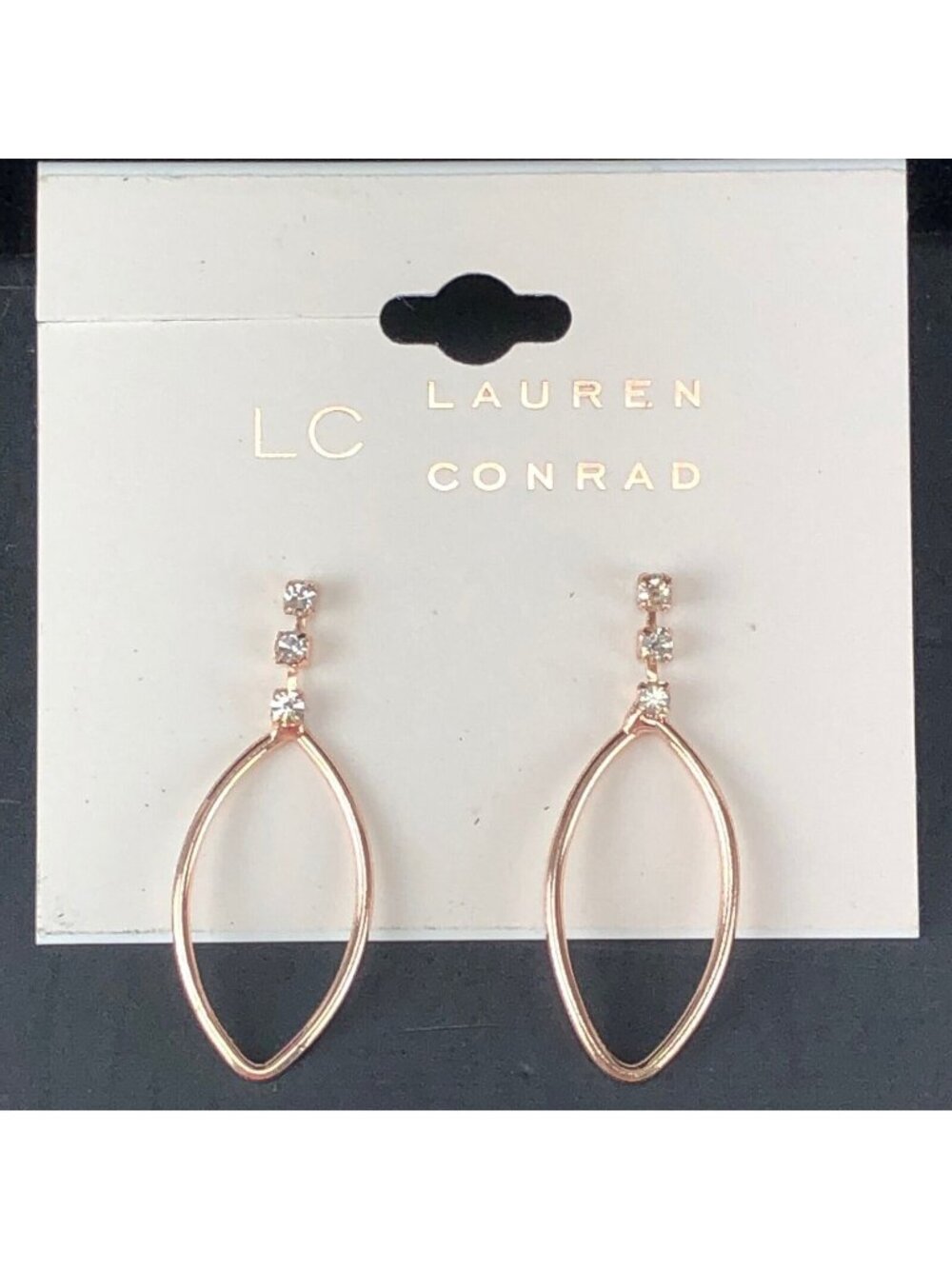 LC Lauren Conrad Earrings Copper-Tone Cubic Zirconia Dangles